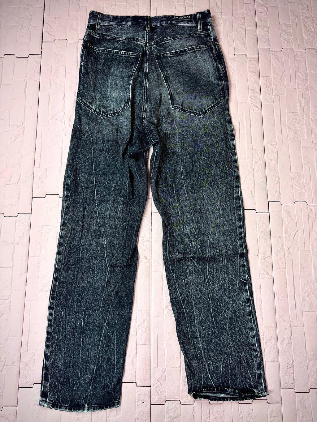 Balenciaga denim print pants