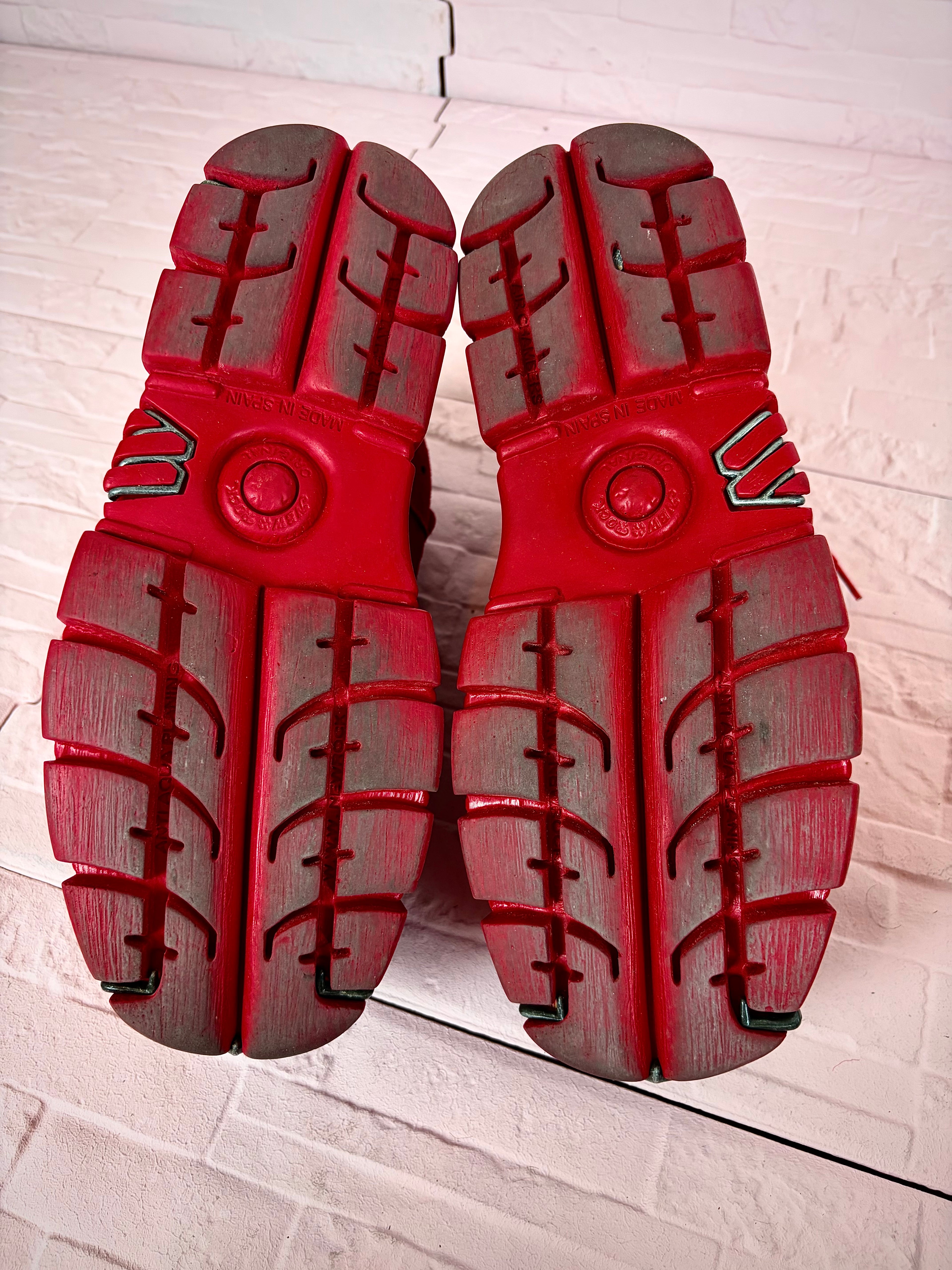 Vetements x newrocks red suede leather
