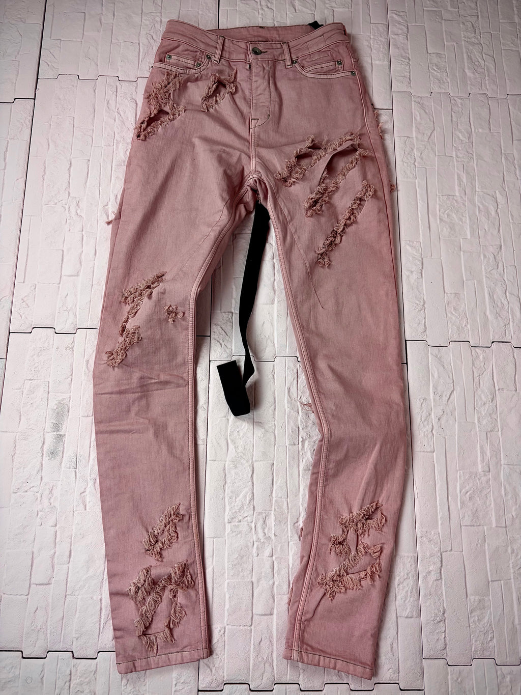 Rick owens slashed detroit cut denim