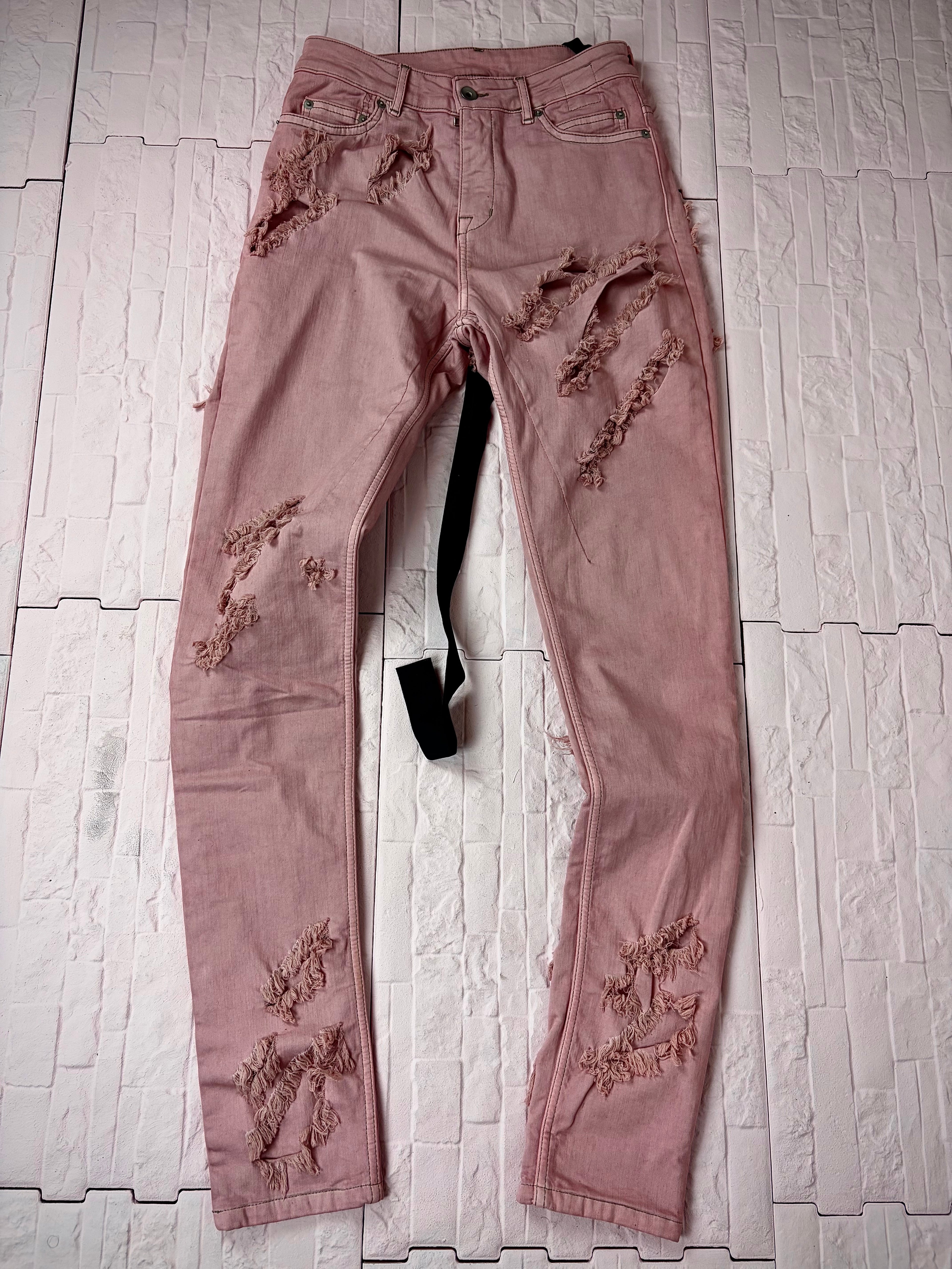 Rick owens slashed detroit cut denim