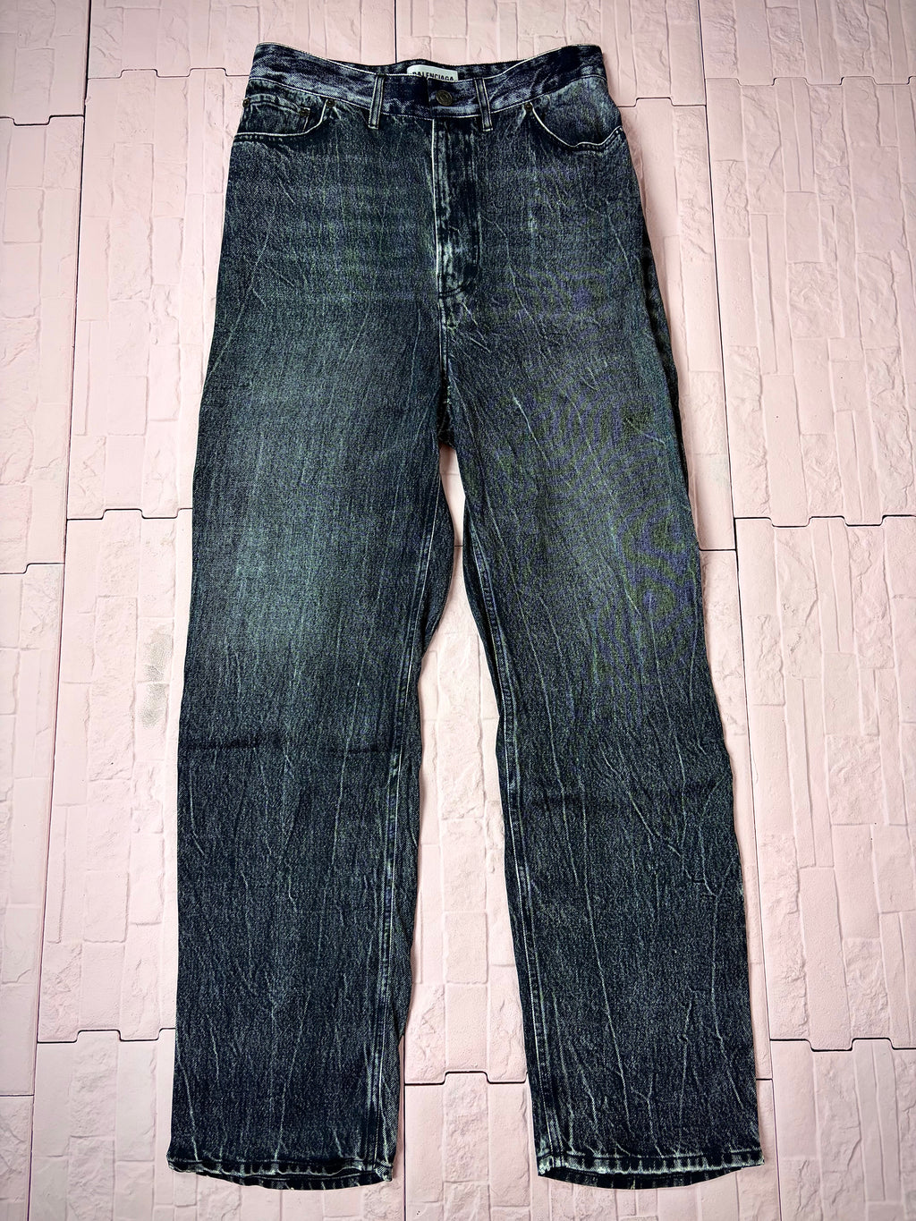 Balenciaga denim print pants