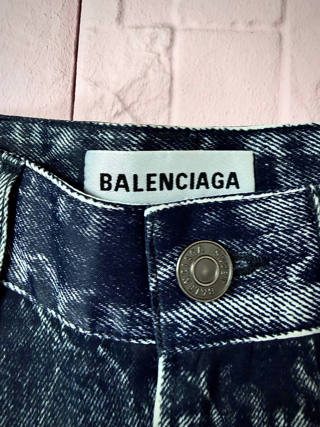 Balenciaga denim print pants